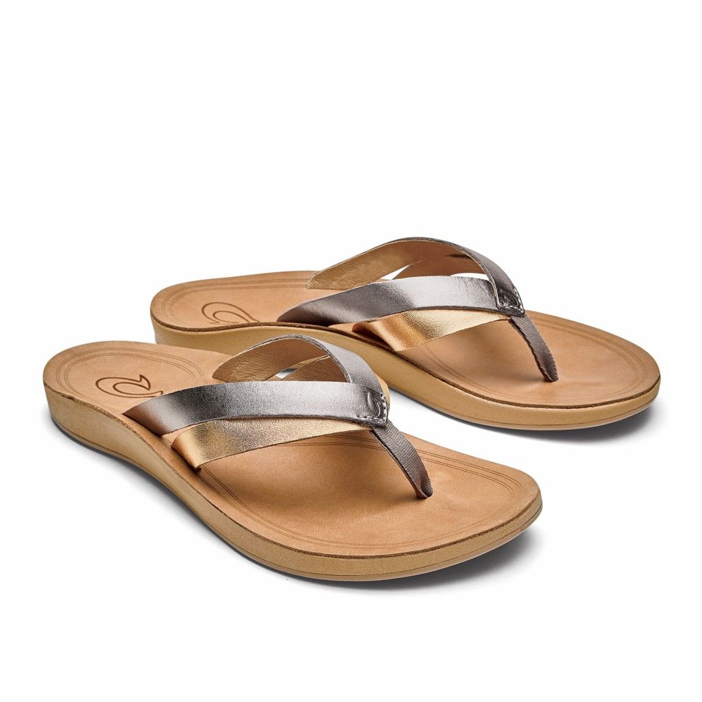 Sandalias Olukai Kaekae - Chanclas Mujer Plateados 20492-531